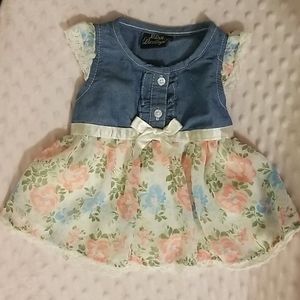 Baby Girl 12m Denim Floral Summertime Dress